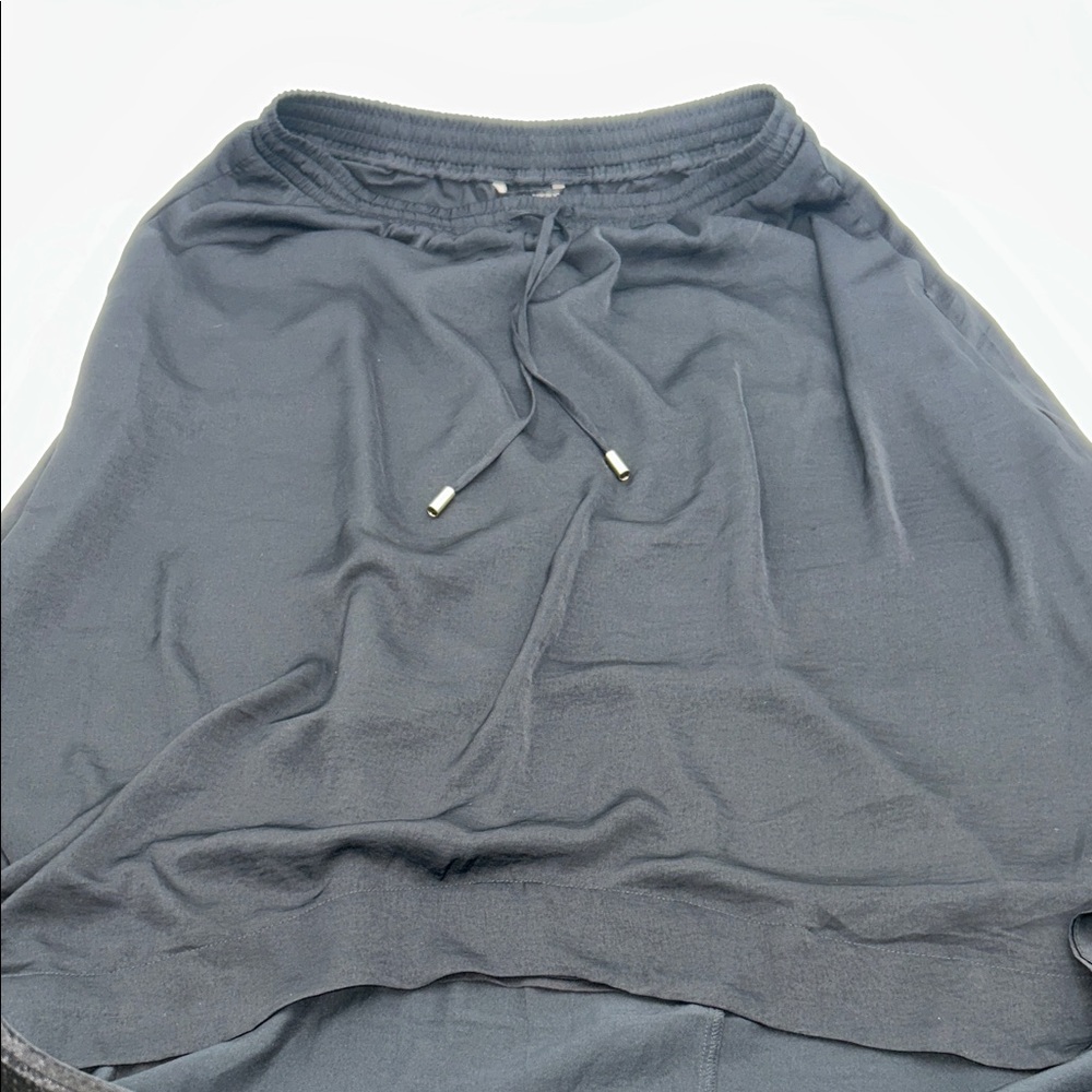 Banana Republic Black Midi Drawstring Skirt